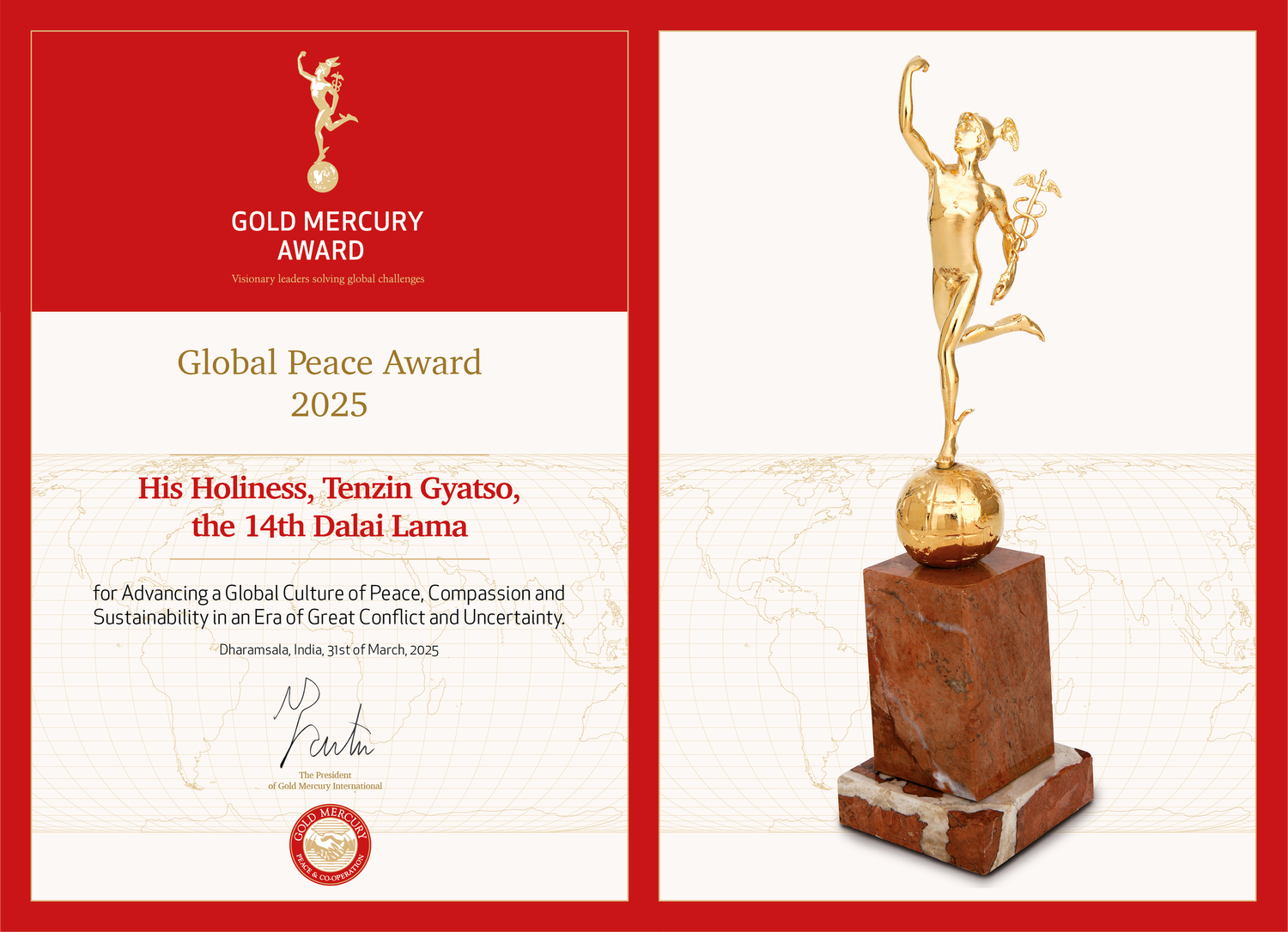 Gold-Mercury-International-Award-2025-DalaiLama